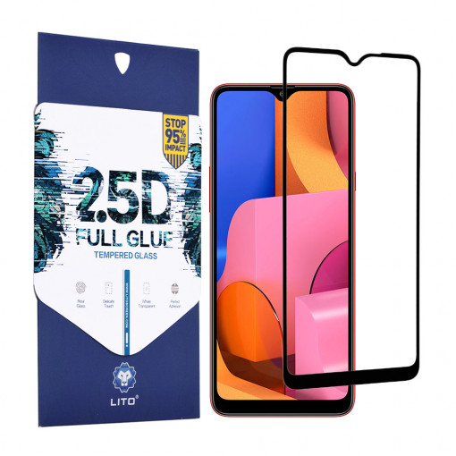 Folie protectie telefon Samsung Galaxy A20s - Lito 2.5D FullGlue Glass - Black