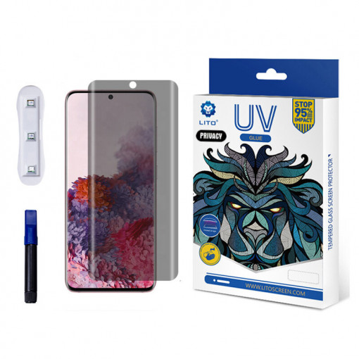 Folie protectie telefon Samsung Galaxy S20 Ultra 4G / S20 Ultra 5G - Lito 3D UV Glass - Privacy