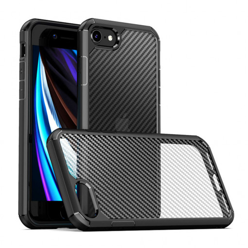 Husa telefon iPhone 7 / 8 / SE 2, SE 2020 / SE 3, SE 2022 - Techsuit Carbon Fuse - Black