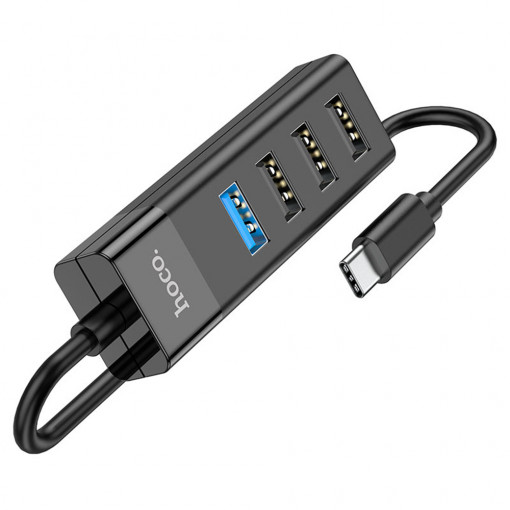 Hoco - Docking Station Easy Mix 4in1 (HB25) - OTG, Type-C to USB 3.0, 3x USB 2.0 - Black