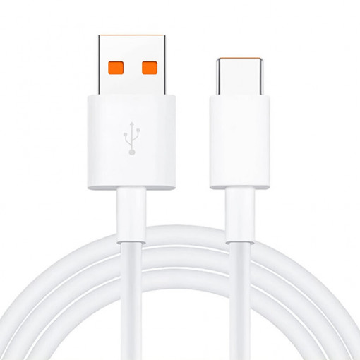 Cablu de Date USB la Type-C 6A, pentru Mi 11 Ultra / Mi11Pro / Mi11T / Mi11T Pro, 1m - Xiaomi - White (Bulk Packing)