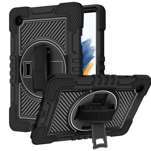 Husa pentru Samsung Galaxy Tab A8 10.5 (2021) - Techsuit StripeShell 360 - Black