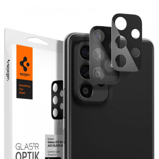 Folie Camera pentru Samsung Galaxy A73 5G / A53 5G / A33 5G (set 2) - Spigen Optik.TR - Black
