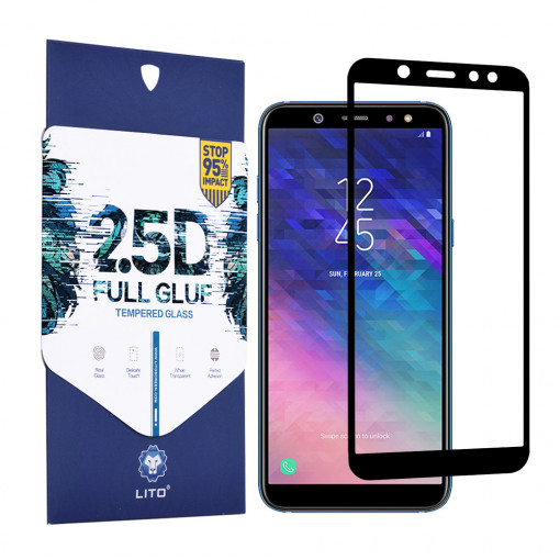 Folie protectie telefon Samsung Galaxy A6 2018 - Lito 2.5D FullGlue Glass - Black