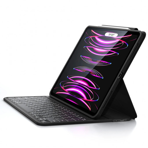 Husa pentru Apple iPad Pro 12.9 (2018 / 2019 / 2020 / 2021 / 2022) - ESR Ascend Keyboard Lite - Black