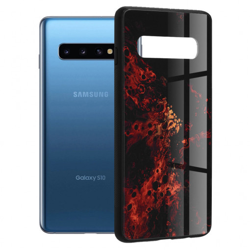 Husa telefon Samsung Galaxy S10 - Techsuit Glaze Series - Red Nebula