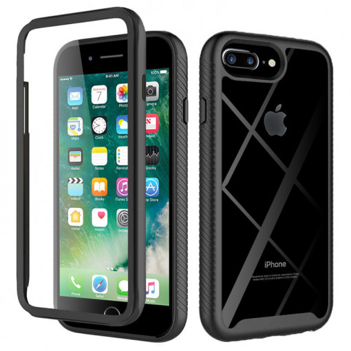 Husa telefon iPhone 6 Plus / 6s Plus / 7 Plus / 8 Plus + Folie - Techsuit Defense360 Pro - Black