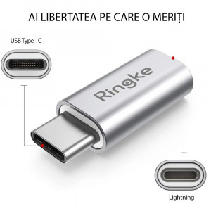 Adaptor Lightning la Type-C Fast Charge (set 2) - Ringke Premium - Gray - Img 2