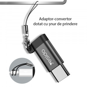 Adaptor OTG Micro-USB la Type-C 480Mbps - Yesido (GS04) - Black - Img 3