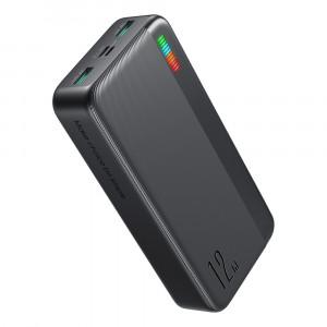 Baterie Externa 2x USB, Type-C, Micro-USB, 12W, 20000mAh - JoyRoom Dazzling Series (JR-T017) - Black - Img 1