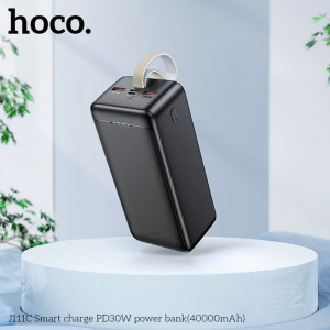 Baterie Externa 2x USB, Type-C, Micro-USB, PD30W, 40000mAh - Hoco Smart (J111C) - Black - Img 4