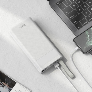 Baterie Externa 30000mAh, 2xUSB, Micro-USB, Type-C, Lightning - Hoco Powerful (J73) - Black - Img 4
