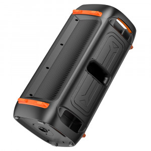 Boxa Wireless BT V5.1, Card TF, USB, AUX, FM, 40W, 3600mAh, cu 2 Microfoane si Lumini RGB - Hoco Manhattan (BS53) - Black - Img 3