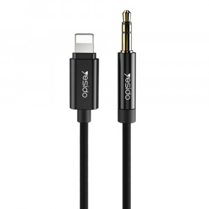 Cablu Adaptor Audio Lightning la Jack - Yesido YAU-17 - Black - Img 1