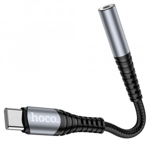 Cablu Audio Adaptor Type-C la Jack 1.2cm - Hoco (LS33) - Grey - Img 2