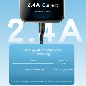 Cablu de Date Lightning 2.4A, 480Mbps, 1.2m - Yesido (CA97) - Black - Img 4