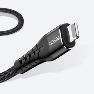 Cablu de Date Type-C la Lightning 18W, 1.2m - Yesido (CA-48) - Black - Img 2