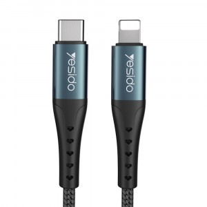 Cablu de Date Type-C la Lightning 18W, PD, 1.2m - Yesido (CA-64) - Black - Img 1