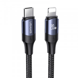 Cablu de Date Type C la Lightning 20W, PD, Fast Charge, 1.2m - USAMS U71 (US-SJ521) - Black - Img 1