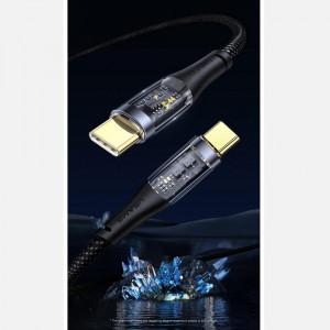 Cablu de Date Type-C la Type-C PD, 100W, 1.2m - USAMS Icy Series (US-SJ574) - Black - Img 3