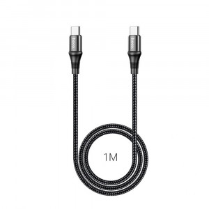 Cablu de Date Type-C la Type-C PD 100W, 5A, 1m - Hoco Exquisito (X50) - Black - Img 4