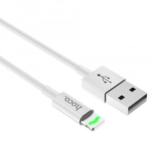 Cablu de Date USB-A la Lightning 12W, 2.4A, 1m - Hoco Satellite (X43) - White - Img 3