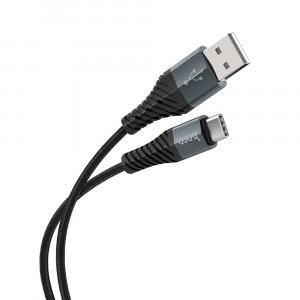 Cablu de Date USB-A la Type-C 12W, 2.4A, 1m - Hoco Cool Charging (X38) - Black - Img 2