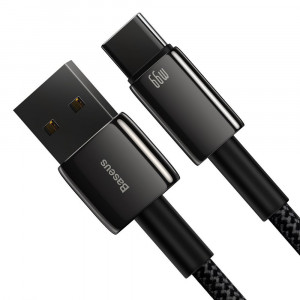 Cablu de Date USB la Type-C 66w, 1m - Baseus Tugsten Gold (CATWJ-B01) - Black - Img 2