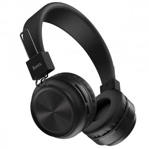 Casti Bluetooth cu Microfon si Port pentru Cardul TF - Hoco (W25) - Black - Img 1
