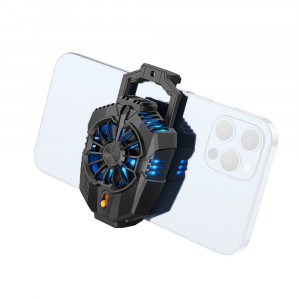 Cooler pentru Telefon cu Viteze Ajustabile si Lumini, 120mAh - Hoco (GM10) - Black - Img 1