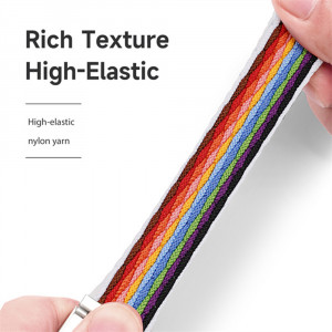 Curea pentru Apple Watch 1 / 2 / 3 / 4 / 5 / 6 / 7 / 8 / SE (38 / 40 / 41 mm) - Dux Ducis Mixture II Version - Rainbow - Img 4