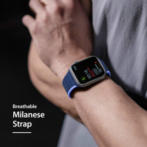 Curea pentru Apple Watch 1/2/3/4/5/6/7/8/SE/SE 2 (38/40/41mm) - Dux Ducis LD Series - Black / Yellow - Img 2