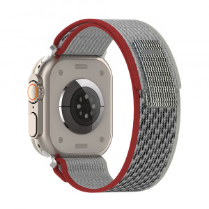 Curea pentru Apple Watch 1 / 2 / 3 / 4 / 5 / 6 / 7 / 8 / SE / SE 2 (38 mm / 40 mm / 41 mm) - Techsuit Watchband (W039) - Red / Gray - Img 1