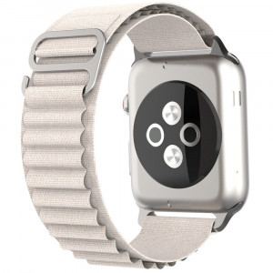 Curea pentru Apple Watch 1 / 2 / 3 / 4 / 5 / 6 / 7 / 8 / SE / Ultra (42 / 44 / 45 / 49 mm) - Techsuit Watchband (W037) - Star White - Img 3