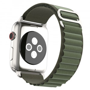 Curea pentru Apple Watch 1 / 2 / 3 / 4 / 5 / 6 / 7 / SE / 8 (38 / 40 / 41mm) - Techsuit Watchband (W037) - Army Green - Img 2