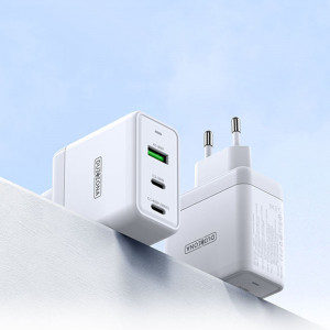 Duzzona - Wall Charger 3in1 (T1) - USB, 2x Type-C, GaN Fast Charging 65W - White - Img 3