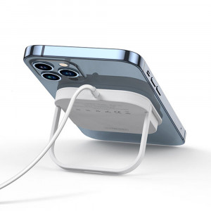 Duzzona - Wireless Charger 3in1 (W7) - for Android and Apple Devices, with Desk Stand, 15W - White - Img 2