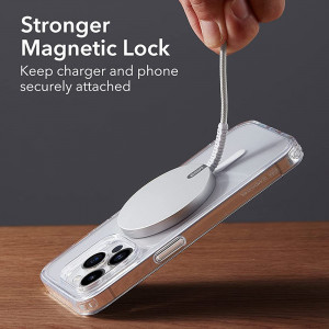 ESR - Mini Wireless Charger HaloLock - Strong Magnetic Lock, Reinforced Braided Nylon Cable - Silver - Img 3