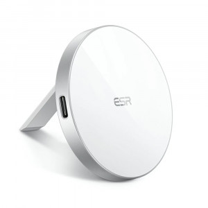 ESR - Wireless Charger HaloLock - MagSafe Compatible, with Kickstand - White - Img 1