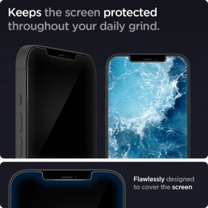 Folie protectie telefon iPhone 12 Pro Max - Spigen Glas.TR Slim - Black - Img 2