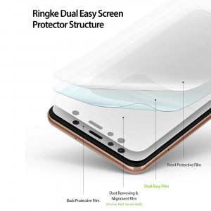 Folie protectie telefon Samsung Galaxy A7 2018 (set 2) - Ringke Dual Easy Full - Clear - Img 2