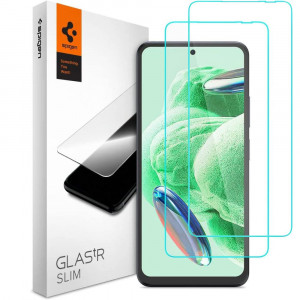 Folie protectie telefon Xiaomi Redmi Note 12 4G / Note 12 5G / Poco X5 (set 2) - Spigen Glas.tR Slim - Clear - Img 1