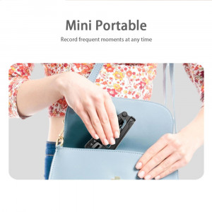 Gimbal Mini Selfie Stick cu LED si Trepied, 70cm - Techsuit (Q09) - Black - Img 3