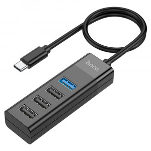 Hoco - Docking Station Easy Mix 4in1 (HB25) - OTG, Type-C to USB 3.0, 3x USB 2.0 - Black - Img 3