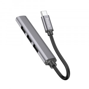 Hub Type-C la USB 3.0, 3xUSB 2.0 - Hoco (HB26) - Grey - Img 2