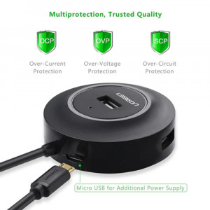 Hub USB-A la 4x USB-A 2.0, Micro-USB 1m - Ugreen (20277) - Black - Img 2