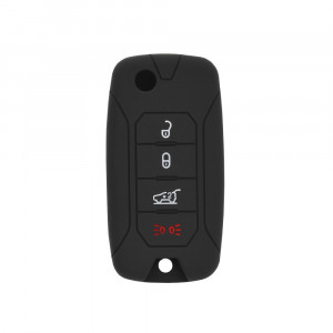 Husa pentru cheie Jeep Wrangler, Renegade, Compass/Fiat 500X/Chrysler 300, PT Cruiser/Dodge Avenger, Caliber - Techsuit Car Key Case (1035.02) - Black - Img 1
