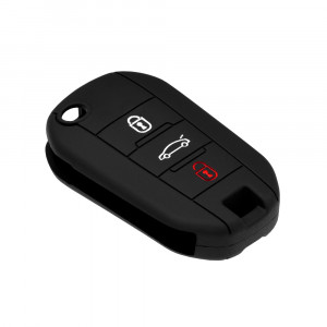 Husa pentru cheie Peugeot 2008, Citroen C4 Cactus - Techsuit Car Key Case (1002.04) - Black - Img 3