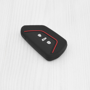 Husa pentru cheie VW Golf MK4-MK8, ID3, ID4/Skoda Octavia 4 MK4/Audi A8/Seat Ateca, Tarraco, Cupra Leon, Formentor - Techsuit Car Key Case (2001.27) - Black - Img 3
