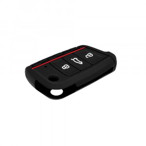 Husa pentru cheie VW Polo, Jetta 4, T-Roc/Skoda/Seat - Techsuit Car Key Case (2001.01) - Red - Img 4
